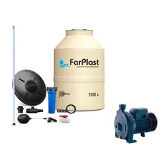 undefined - Combo Tanque de Agua Arena Farplast 1100L + Accesorios + Bomba Centrífuga de Agua 1.0 HP 105L/min