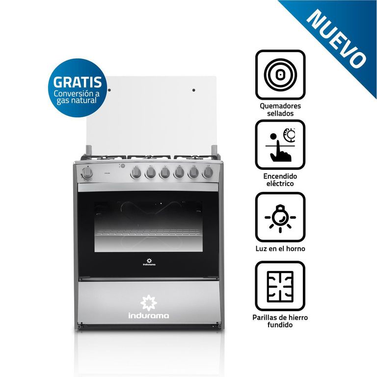 Cocina a Gas Indurama 6 Hornillas Cataluña QZ Croma