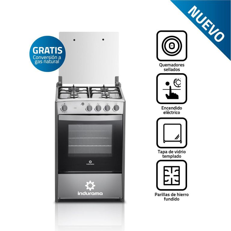 Cocina a Gas Indurama 4 Qumeadores Coruña QZ Croma
