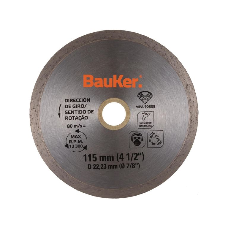 Disco Diamantado para cerámica 4 1/2" Bauker