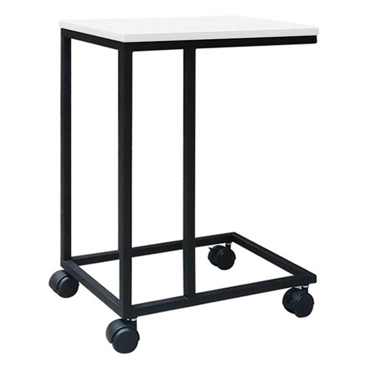 Muebles Auxiliar con Garrucha Blanco/Negro
