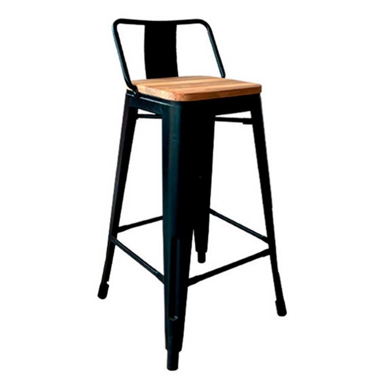 Silla Bar Vintage Wood Negro/Natural H77