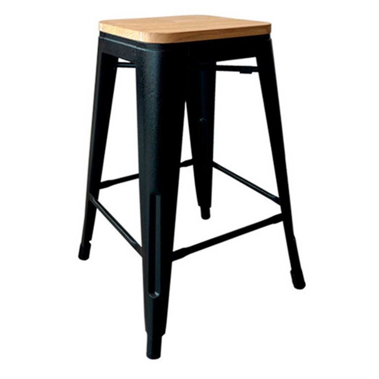 Banco Bar Vintage Wood Negro/Natural