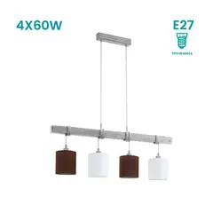 EGLO - Lámpara Colgante Townshend 2 4L E27 Blanco