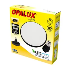OPALUX - Foco LED UFO Borde Negro Luz Cálida 40W