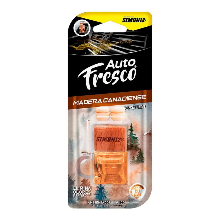 Ambientador Difusor Jar Auto Fresco Madera Can 8Ml