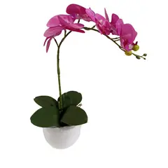 GENERICO - Orquidea Artificial con Maceta Morado 46cm