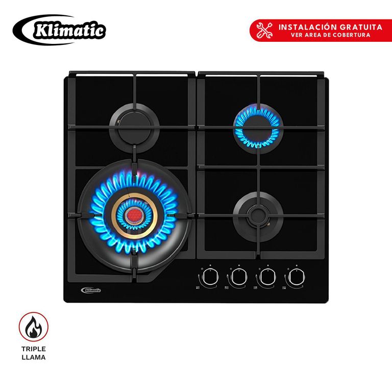 Cocina empotrable Gas Klimatic Vulcano 4 X4 Quemadores