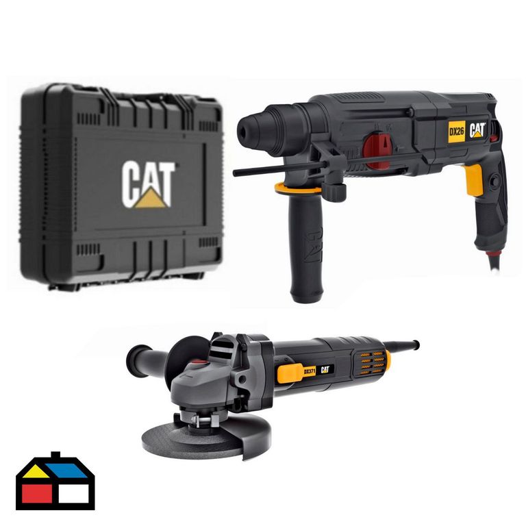 Rotomartillo Eléctrico CAT SDS Plus 800W DX26 + Esmeril Eléctrico CAT 750W DX371 Cat