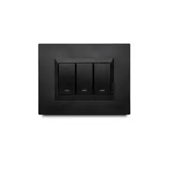 VETO - Interruptor Triple Plura Negro