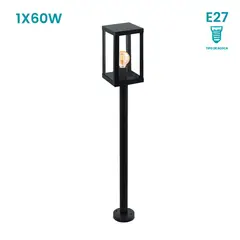 EGLO - Lámpara de Pie Alamonte 1 1L E27 Negro