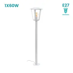 EGLO - Lámpara de Pie Monreale 1L E27 Blanco