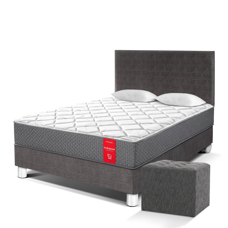 Dormitorio Su Majestad 2 Plazas + 2 Almohadas + Protector + Puff