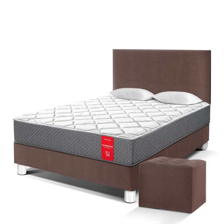 Dormitorio Su Majestad 2 Plazas + 2 Almohadas + Protector + Puff