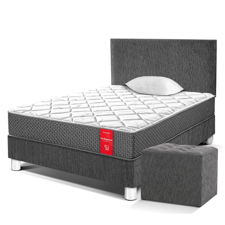 Dormitorio Su Majestad 1.5 Plazas + Almohada + Protector + Puff