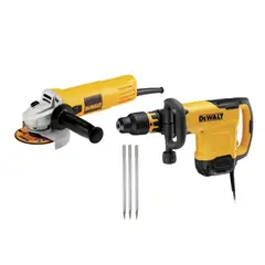 DEWALT - Martillo Demoledor Eléctrico Dewalt  SDS MAX 1600W + 3 Puntas D25881K-K1 + Esmeril Angular Eléctico 4 1/2" 950W