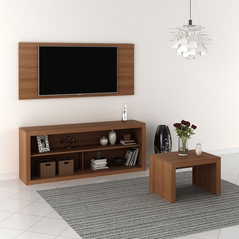 Combo Panel de TV 50" + Mesa Auxiliar + Mesa de Centro Spark