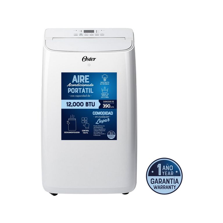 Aire Acondicionado SMART Oster OS-PACPOR1210FWE Frio/Calor/Deshumedecedor 12,000/10,000 BTU/H