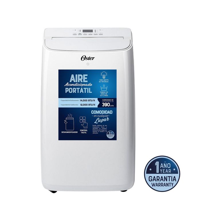 Aire Acondicionado SMART Oster OS-PACPOR1412FWE Frio/Calor/Deshumedecedor 14,000/12,000 BTU/H