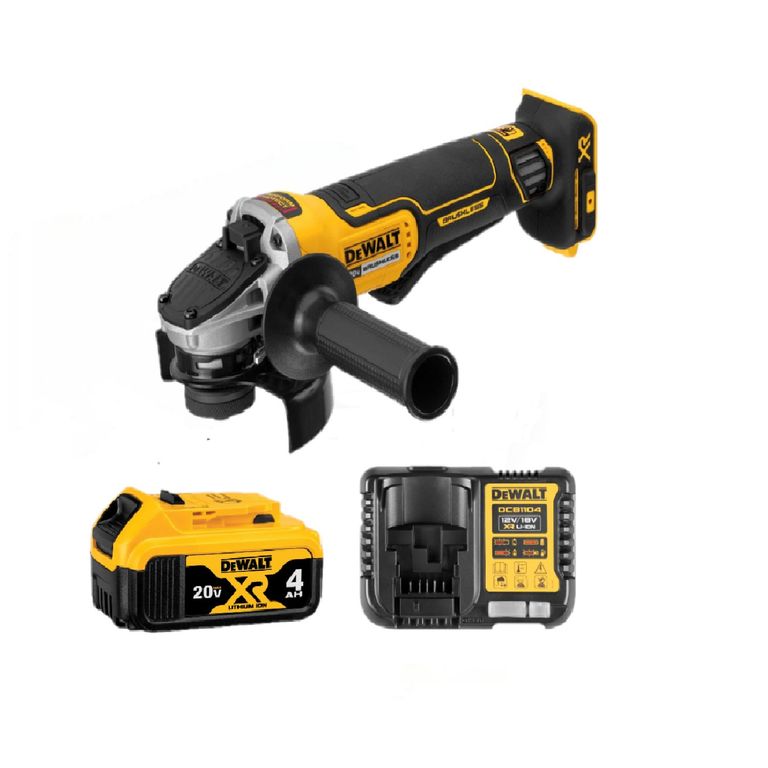 Esmeril Angular Inalámbrico Dewalt 20V DCG413B-K3 + Batería 4Ah + Cargador