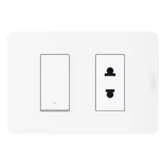 BTICINO - Interruptor + Tomacorriente Simple Matix GO Blanco