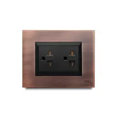 VETO - Tomacorriente Doble P/T Plura Negro