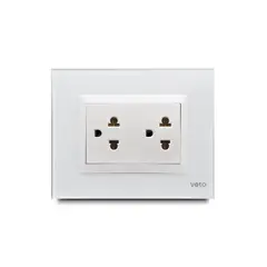 VETO - Tomacorriente Doble P/T Plura Blanco
