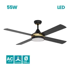 EGLO - Ventilador de Techo Trinidad Negro