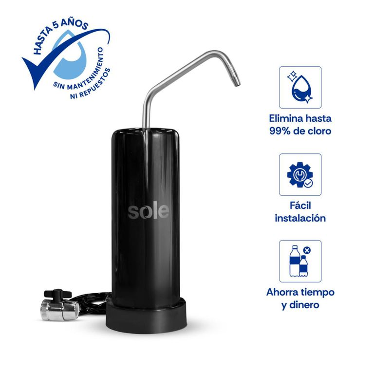 Purificador de Agua Alcalinizador Sole Prime Negro