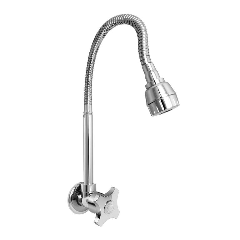 Llave a Pared Flexible Cromada Punta Sal