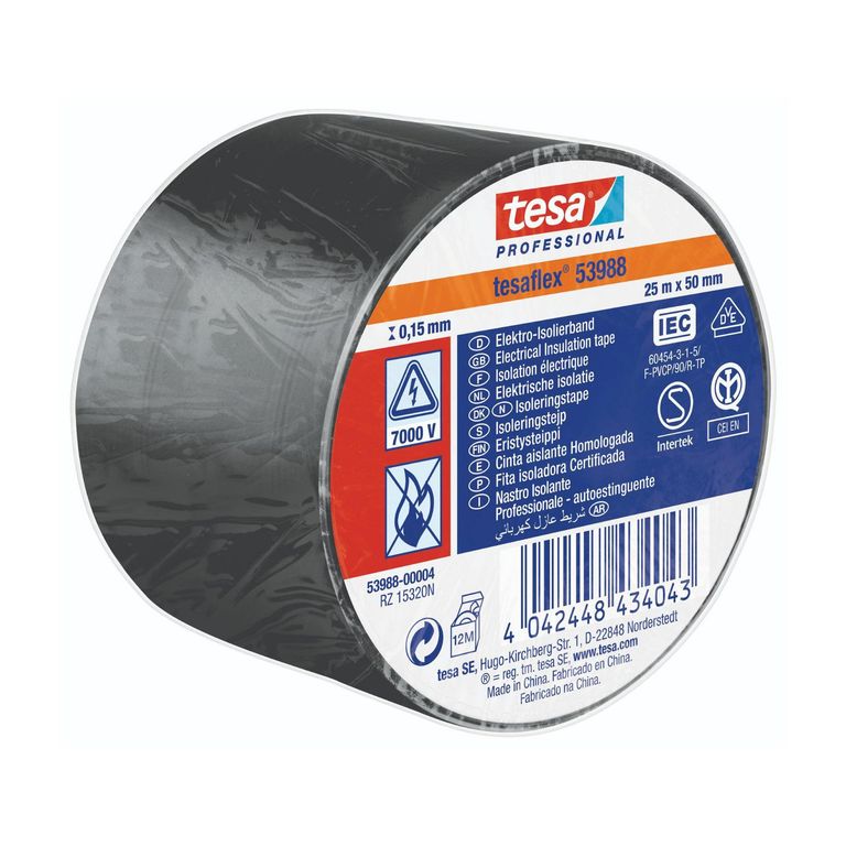 Cinta Aislante Tesaflex 25MX50MM Negro