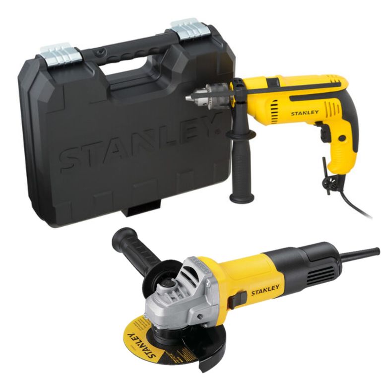 Taladro Stanley 1/2 700W + Esmeril AngularStanley 4 1/2 710W