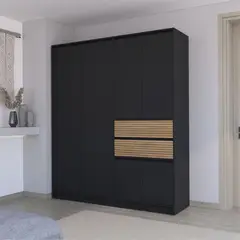 TUHOME - Ropero Wengué 6 Puertas 2 Cajones Austin