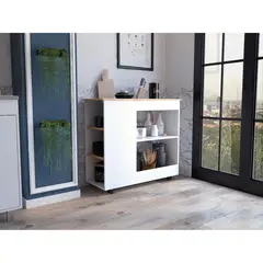 TUHOME - Mesón de Cocina Rueda Blanco/Duna