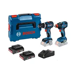 BOSCH - Taladro  Atornillador Percutor 90NM GSB 18V-90 BRUSHLESS + Llave Impacto 18V GDX 18V-200 BRUSHLESS + 2 Baterías + 1 Cargador + 1 Maletín
