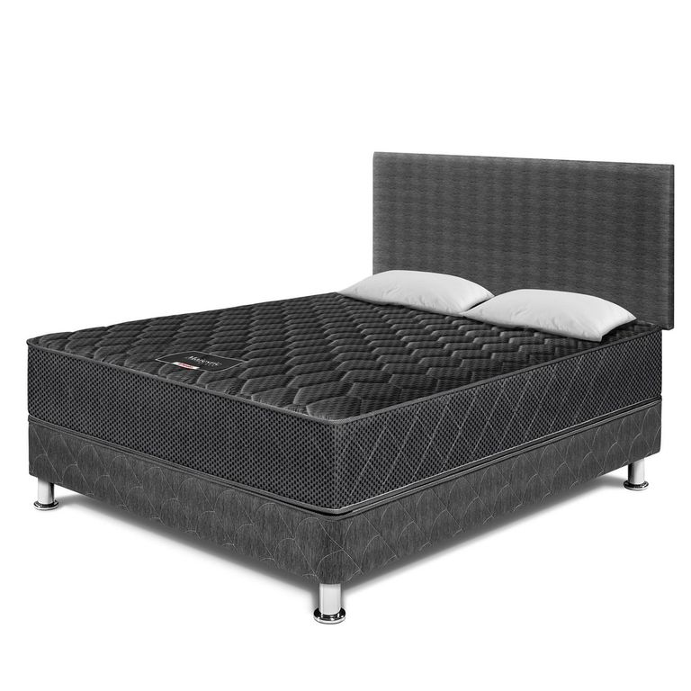 Dormitorio Paraíso Majestic Black 2 Plazas + 2 Almohadas + Protector