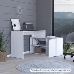 TUHOME - Escritorio en L Blanco Melamina Rennes