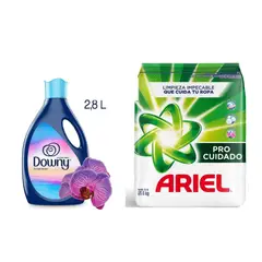 undefined - Detergente en Polvo Ariel Pro Cuidado 8Kg + Suavizante Downy Amanecer 2.6L