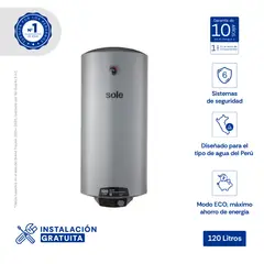 Sole - Terma Eléctrica Sole Elite 120 Litros para Pared