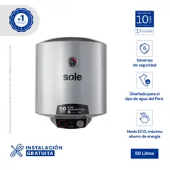 Sole - Terma Eléctrica Sole Elite 50 Litros para Pared