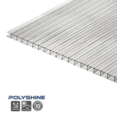 POLYARQ - Techo de Policarbonato Alveolar Transparente 2.10m x 11.60m x 5.5mm Polyshine