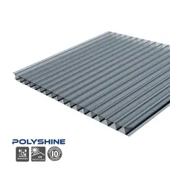POLYARQ - Techo de Policarbonato Alveolar Gris 2.10m x 11.60m x 5.5mm Polyshine