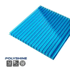 POLYARQ - Techo de Policarbonato Alveolar Turquesa 1.05m x 2.90m x 5.5mm Polyshine