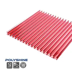 POLYARQ - Techo de Policarbonato Alveolar Rojo 2.10m x 11.60m x 5.5mm Polyshine