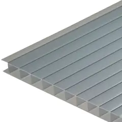 POLYARQ - Techo de Policarbonato Alveolar Gris Reflectivo 1.05m x 2.95m x 8mm Polygal