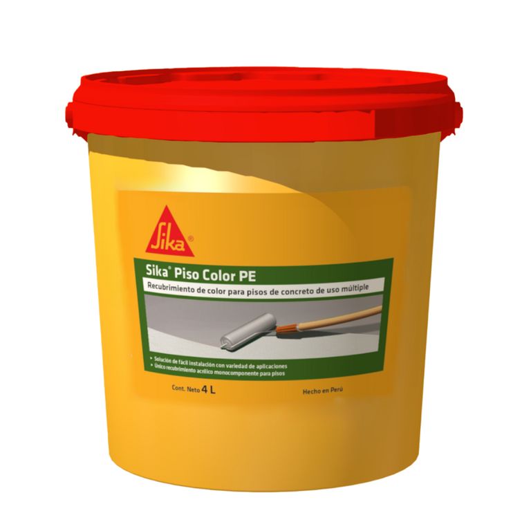 Sika Piso Color Gris | Pintura acrílica para pisos industriales y domésticos 4 L
