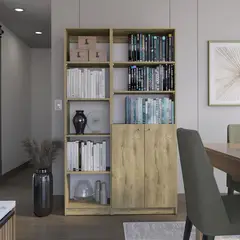 TUHOME - Combo Estante 45Cm + Estante 2 Puertas Home Macadamia