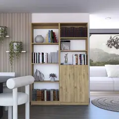 TUHOME - Combo Estante 2 Puertas + Estante 3 Repisas Home Macadamia