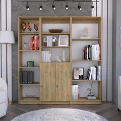 TUHOME - Combo Estante 45Cm + Estante 2 Puertas + Estante 3 Repisas Macadamia