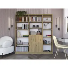 TUHOME - Combo Estante 4 Repisas + Estante 2 Puertas + Estante 45Cm Macadamia